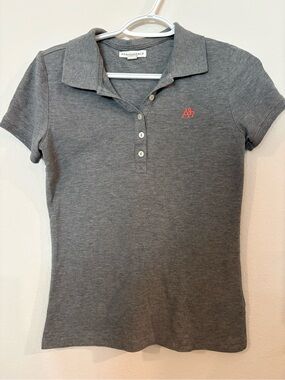 Aeropostale Women's Charcoal Gray Polo with Coral Logo